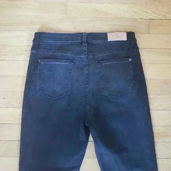 7 For All Mankind Black Luxe Vintage Aubrey Snake Print Skinny Jeans Size 29 - Picture 9 of 13